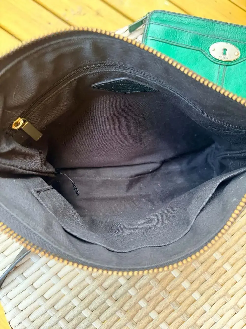 Fossil Fiona Small Black Leather Crossbody Bag